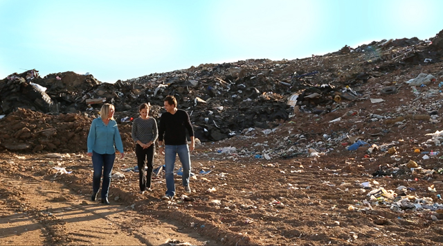 Rodman and Gina visiting a landfill.